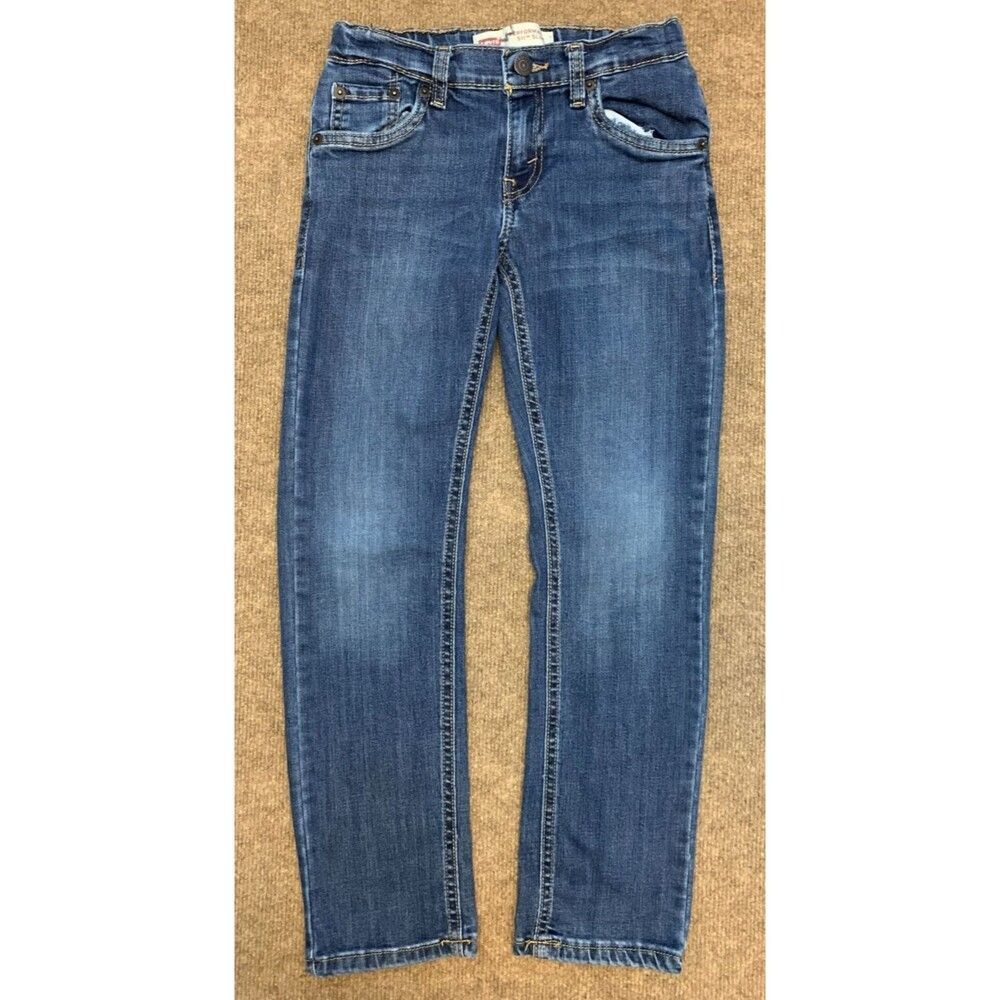 Levis 511 Jeans Boys 8 Slim Fit Straight Leg Performance Stretch Whiskered Denim
